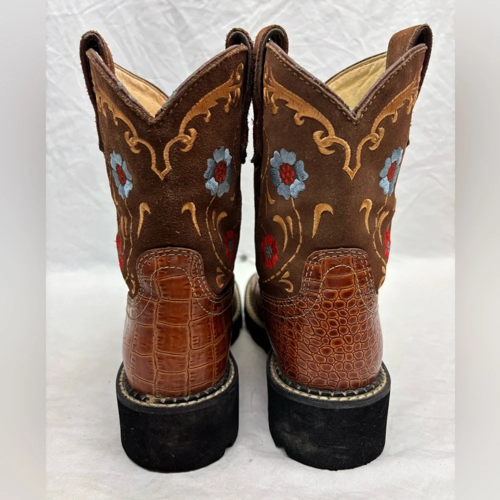 Ariat Women’s Brown Embroidered Western Work Boots size 6 - Picture 5 of 13